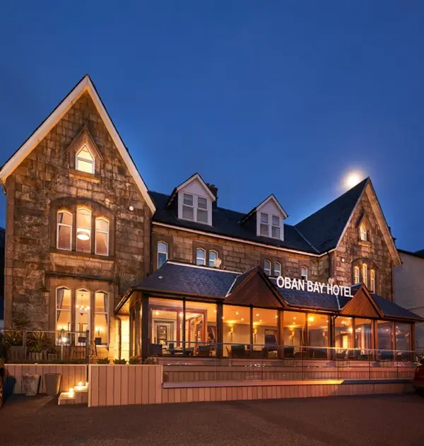 Oban Bay Hotel Exterior At Night Large