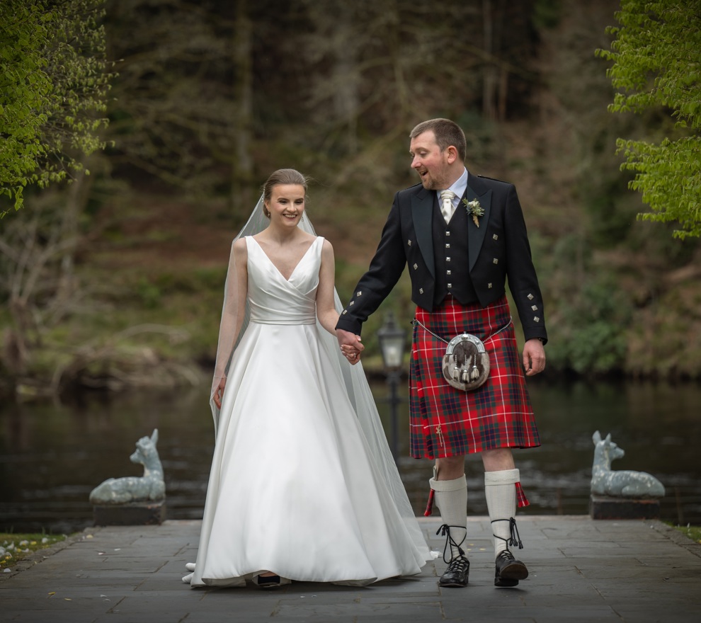 The Couple Got Married Outside On The Lawn At Dunkeld House Hotel That Overlooks The River Tay