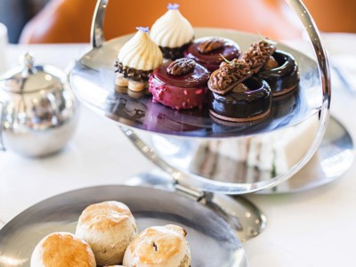 Scones, tea, cakes, sandwiches and tea served for afternoon tea at Pitlochry 5 star hotel ?? ''