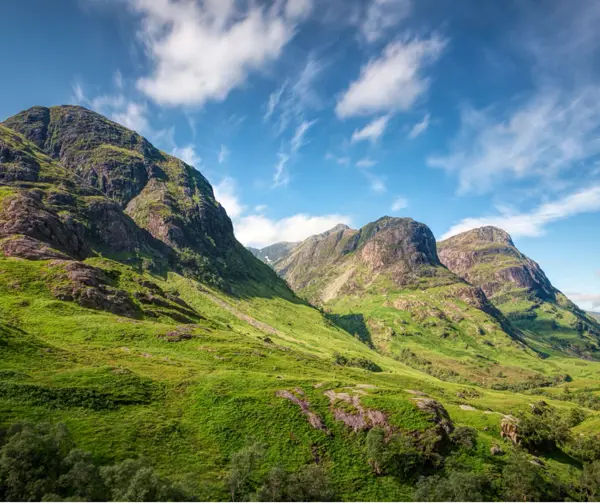 A stunning photo of the Three Sisters in Glencoe during a sunny summer day.  ?? ''