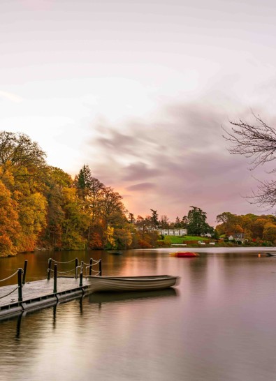 Boat and jetty on River Tummel in Pitlochry near Fonab Castle Luxury Hotel ?? ''