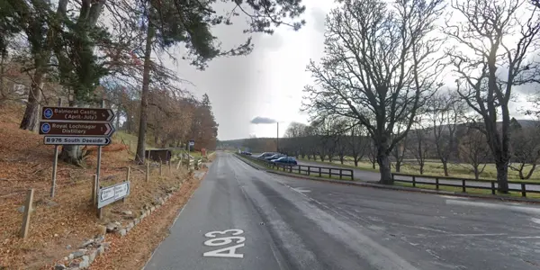 Balmoral Castle A93 Road Sign Side