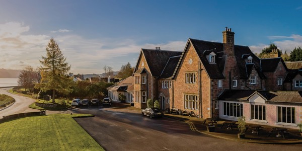 Exterior of Loch Fyne Hotel & Spa in Inveraray, Argyll, Scotland, a traditional stone building offering Inveraray hotels and accommodation near Loch Lomond. ?? ''